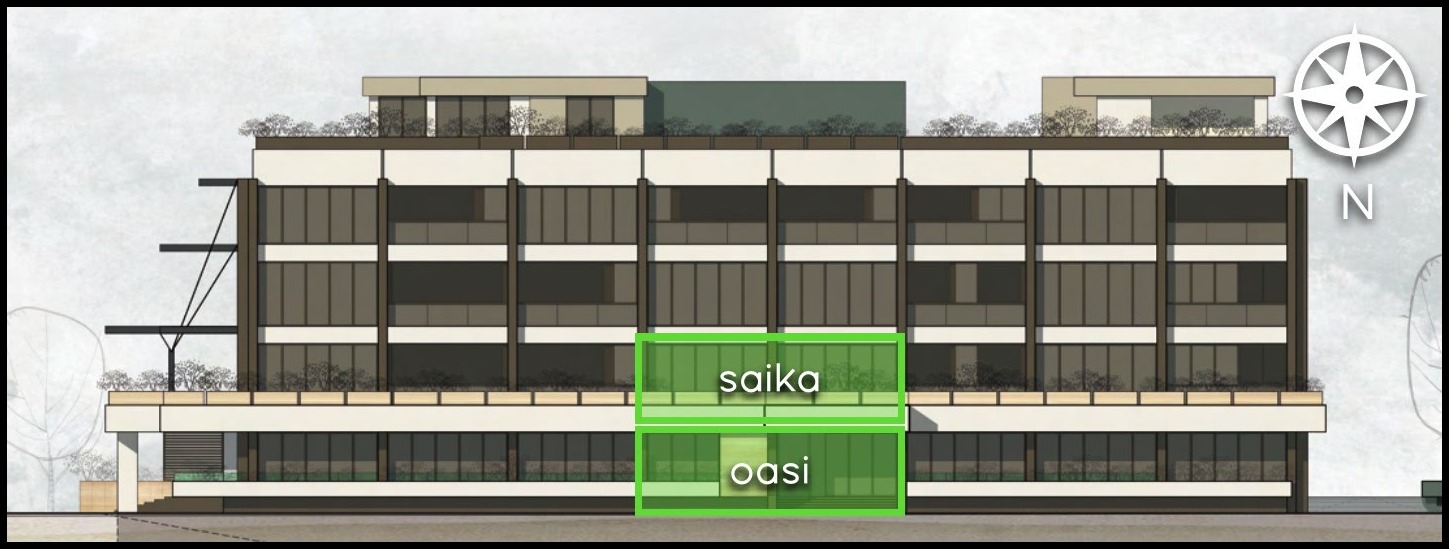 saika highlighted on the elevation design study